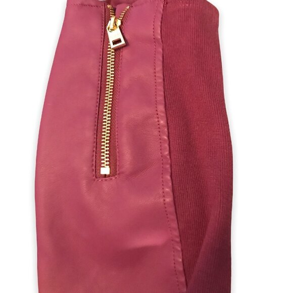 Andrew Marc NWOT Faux Leather Jacket Women's Sz Medium Zip Front in Berry Pink - Picture 4 of 5